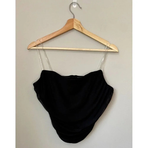 BRAND NEW Steve Madden Women's Size Large Dahlia Corset Boning Zip Up Top Black - Picture 3 of 16